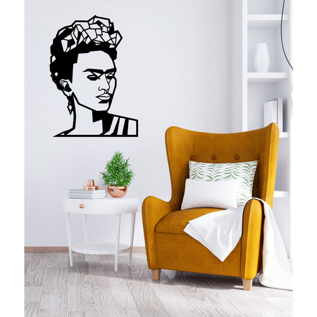 Decorazione in Metallo Frida 1, Nero, Metallo, 51x1,5x70 cm, EPIKASA