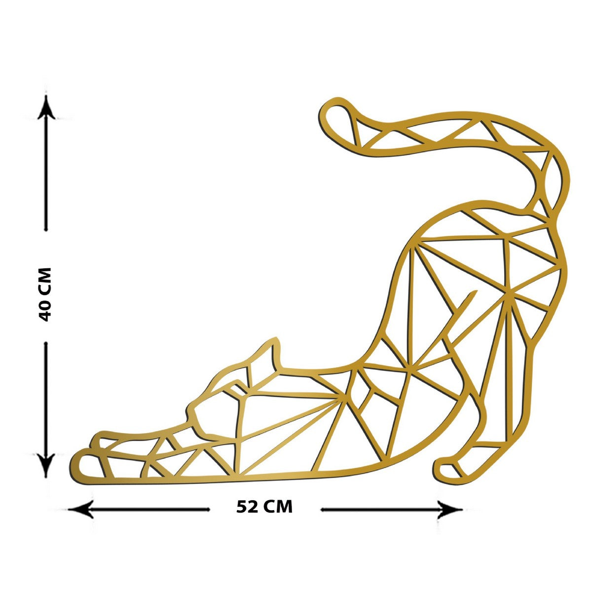 Decorazione in Metallo Gatti 11, Oro, Metallo, 52x1,5x40 cm, EPIKASA