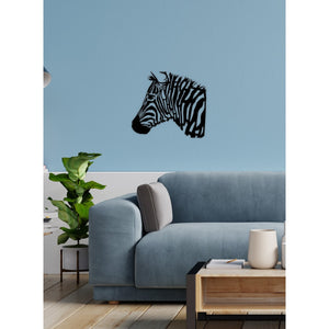 Decorazione in Metallo Zebra 2, Nero, Metallo, 60x1,5x53 cm, EPIKASA