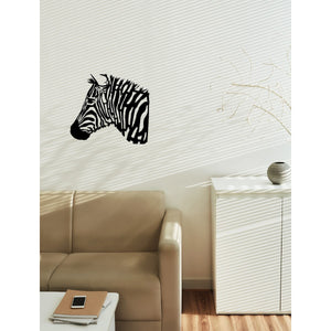 Decorazione in Metallo Zebra 2, Nero, Metallo, 60x1,5x53 cm, EPIKASA