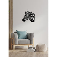 Decorazione in Metallo Zebra 2, Nero, Metallo, 60x1,5x53 cm, EPIKASA