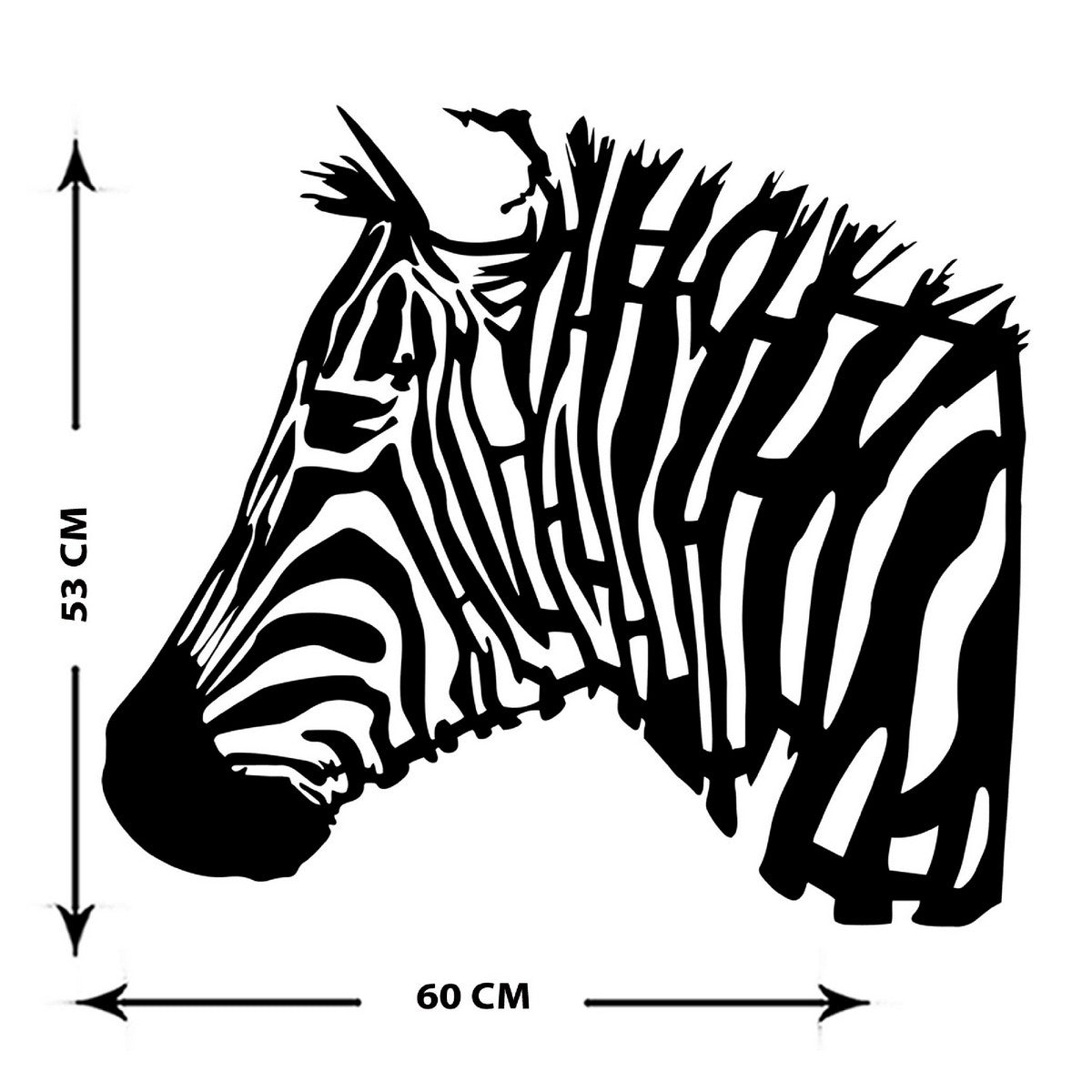 Decorazione in Metallo Zebra 2, Nero, Metallo, 60x1,5x53 cm, EPIKASA