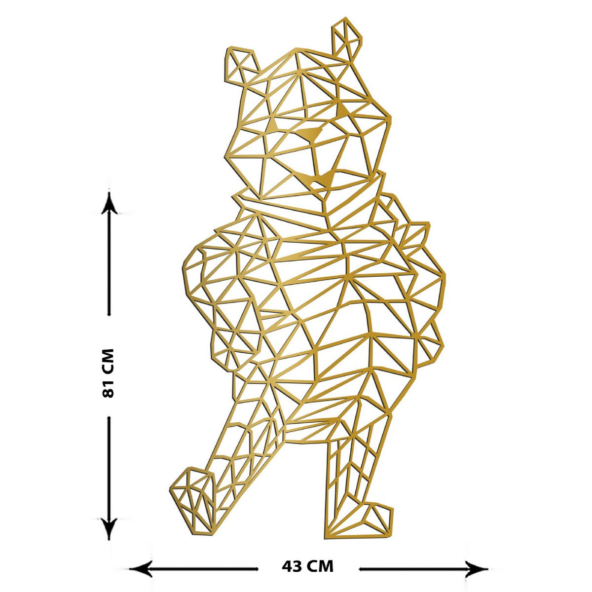 Decorazione in Metallo Pooh 2, Oro, Metallo, 43x1,5x81 cm, EPIKASA