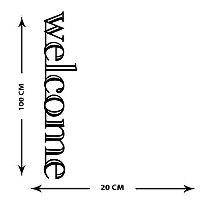 Decorazione in Metallo Welcome 2, Nero, Metallo, 20x1,5x100 cm, EPIKASA