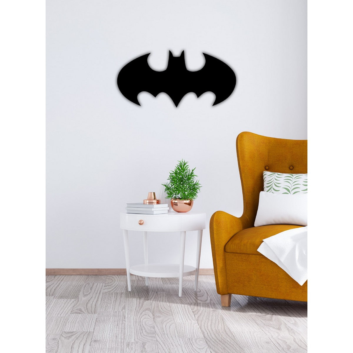 Decorazione in Metallo Batman 1, Nero, Metallo, 63x1,5x30 cm, EPIKASA