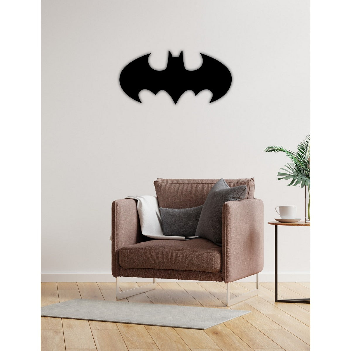 Decorazione in Metallo Batman 1, Nero, Metallo, 63x1,5x30 cm, EPIKASA