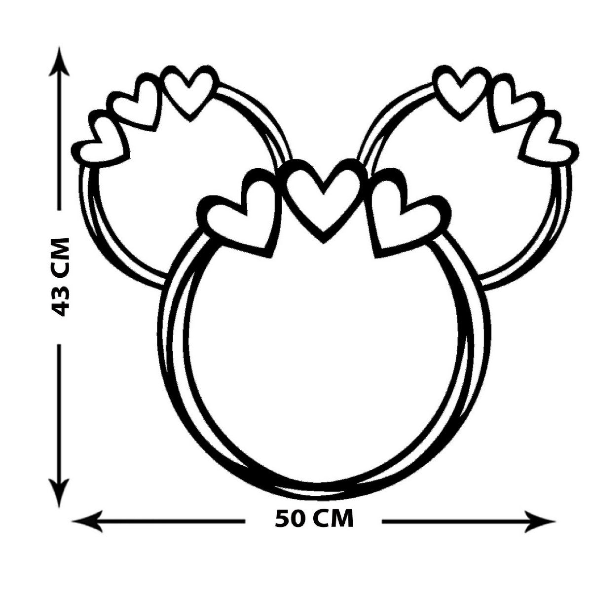 Decorazione in Metallo Minnie 6, Nero, Metallo, 50x1,5x43 cm, EPIKASA