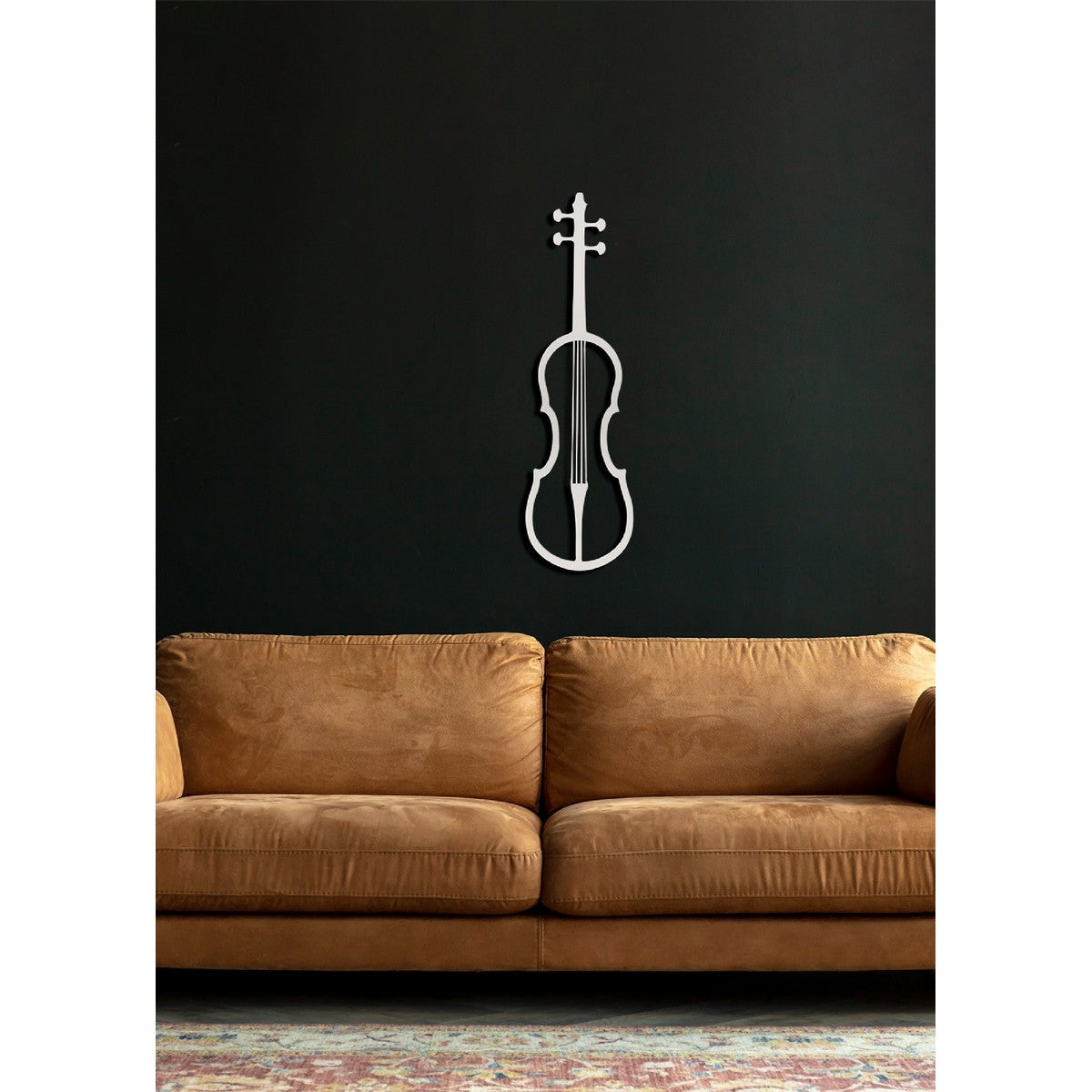 Decorazione in Metallo Violino 1, Argento, Metallo, 29x1,5x100 cm, EPIKASA