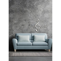 Decorazione in Metallo Music beat 1, Argento, Metallo, 67x1,5x45 cm, EPIKASA