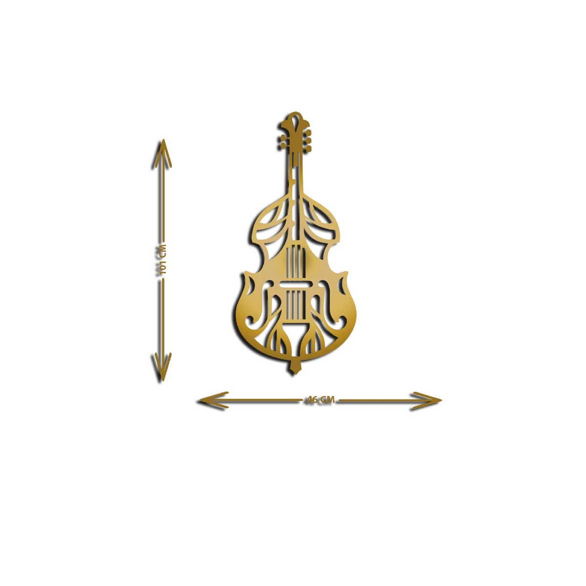 Decorazione in Metallo Violino 6, Oro, Metallo, 46x1,5x100 cm, EPIKASA