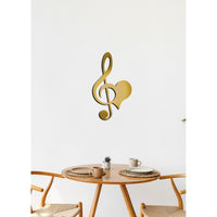 Decorazione in Metallo Chiave di Violino 12, Oro, Metallo, 35x1,5x60 cm, EPIKASA