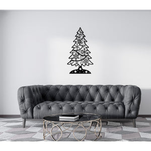 Decorazione in Metallo Albero di Natale, Nero, Metallo, 56x1,5x100 cm, EPIKASA