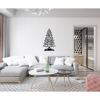 Decorazione in Metallo Albero di Natale, Nero, Metallo, 56x1,5x100 cm, EPIKASA