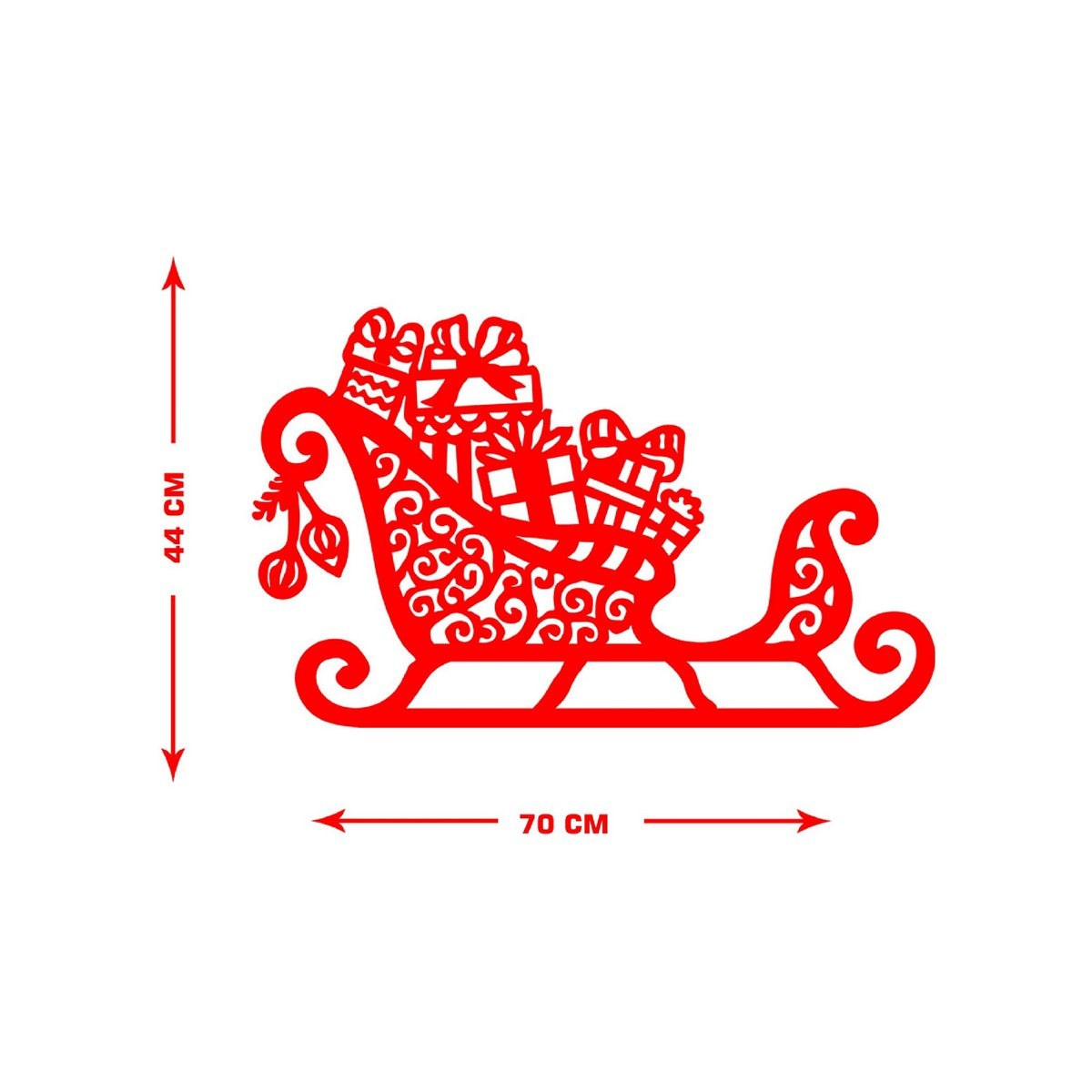 Decorazione in Metallo Renna, Rosso, Metallo, 70x1,5x43 cm, EPIKASA