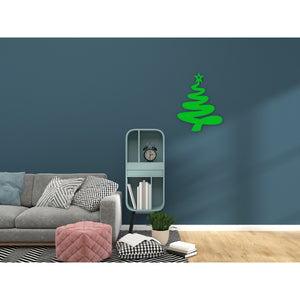 Decorazione in Metallo Albero di Natale 3, Verde, Metallo, 71x1,5x93 cm, EPIKASA