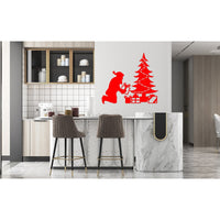 Decorazione in Metallo Babbo Natale 2, Rosso, Metallo, 90x1,5x82 cm, EPIKASA