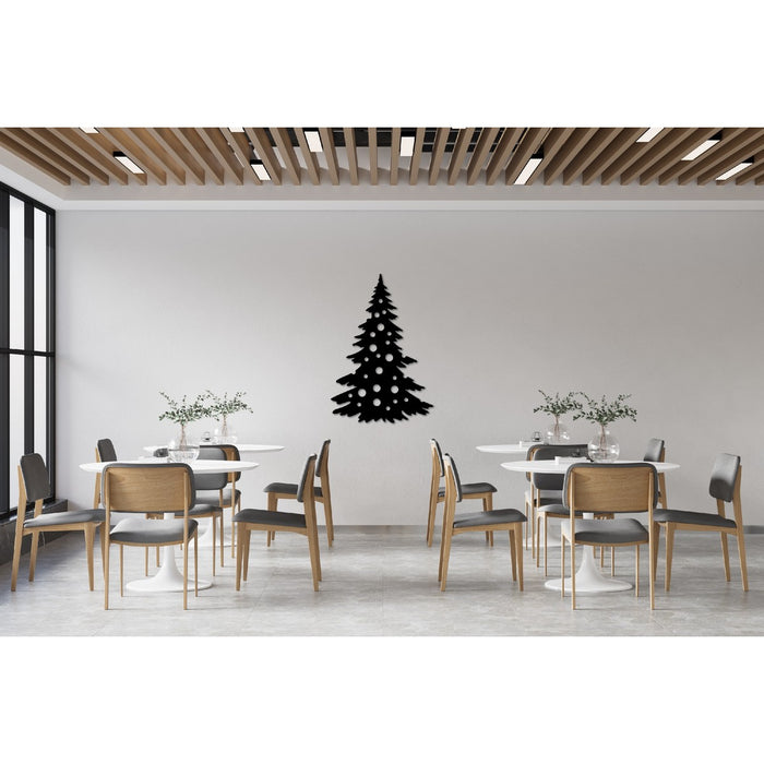 Decorazione in Metallo Albero di Natale 4, Nero, Metallo, 48x1,5x70 cm, EPIKASA