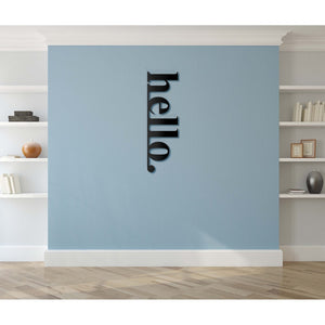 Decorazione in Metallo Hello 2, Nero, Metallo, 30x1,5x100 cm, EPIKASA