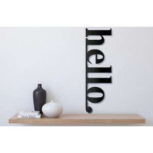 Decorazione in Metallo Hello 2, Nero, Metallo, 30x1,5x100 cm, EPIKASA