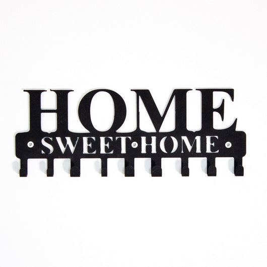 Appendiabiti da Parete Home Sweet Home 1, Nero, Metallo, 29x2x13 cm, EPIKASA