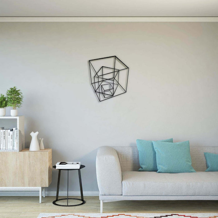 Decorazione in Metallo Cubo 6, Nero, Metallo, 50x1,5x57 cm, EPIKASA