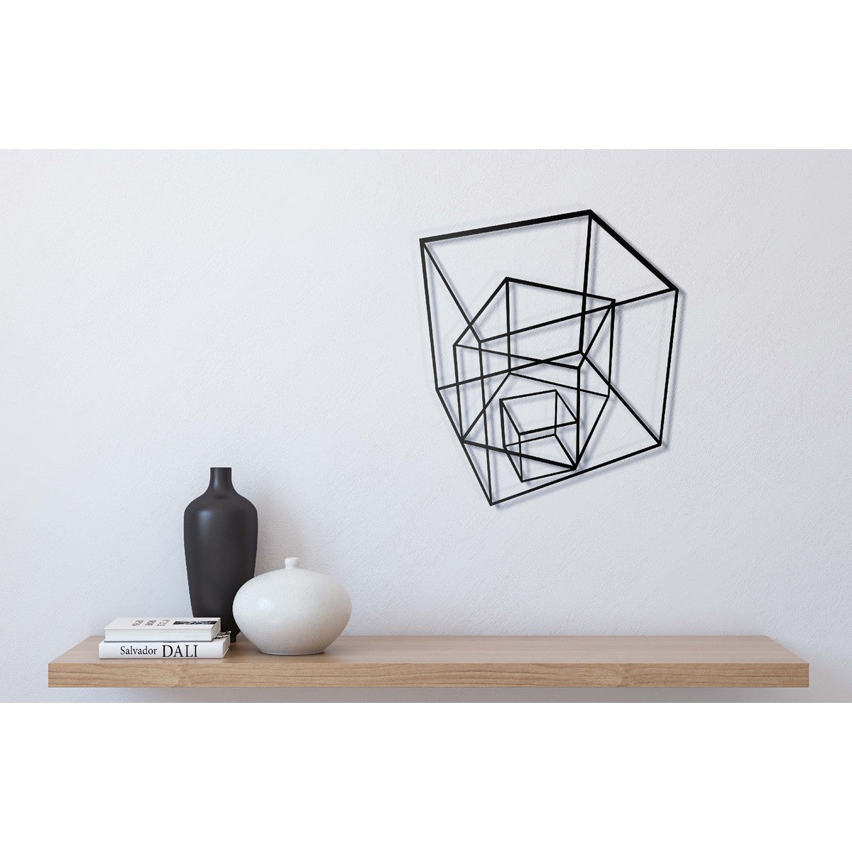 Decorazione in Metallo Cubo 6, Nero, Metallo, 50x1,5x57 cm, EPIKASA