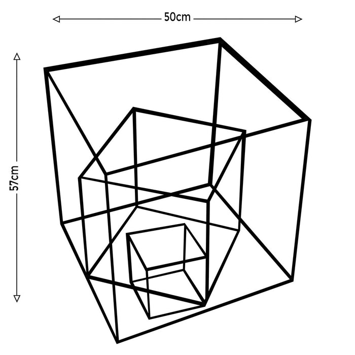 Decorazione in Metallo Cubo 6, Nero, Metallo, 50x1,5x57 cm, EPIKASA