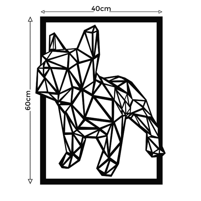 Decorazione in Metallo Cane 1, Nero, Metallo, 40x1,5x60 cm, EPIKASA