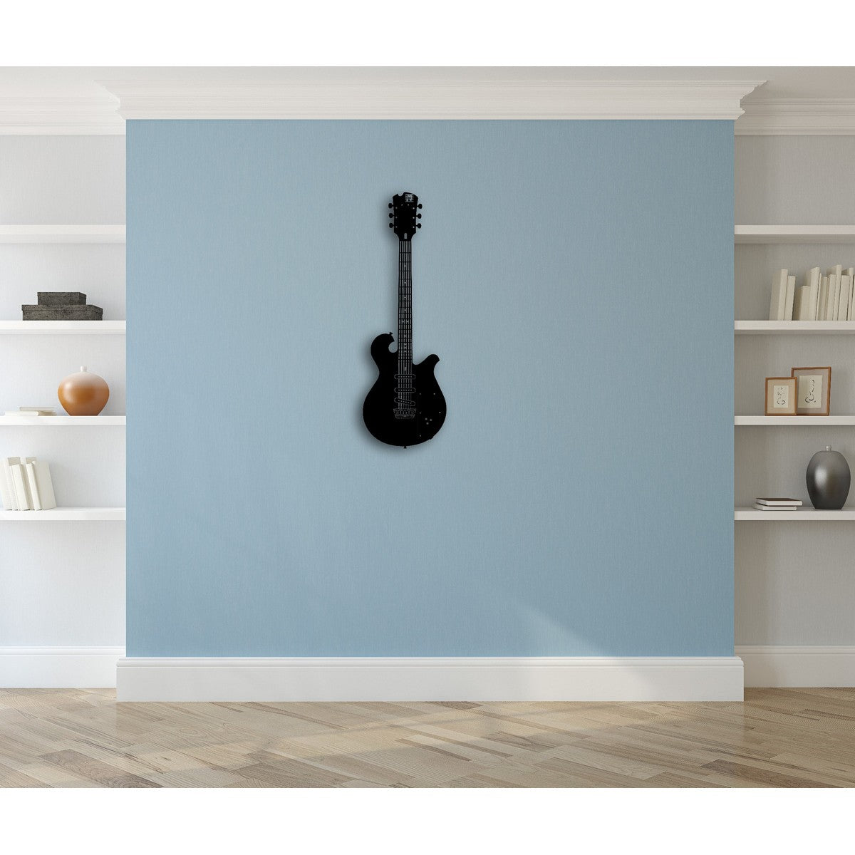 Decorazione in Metallo Chitarra 12, Nero, Metallo, 33x1,5x100 cm, EPIKASA