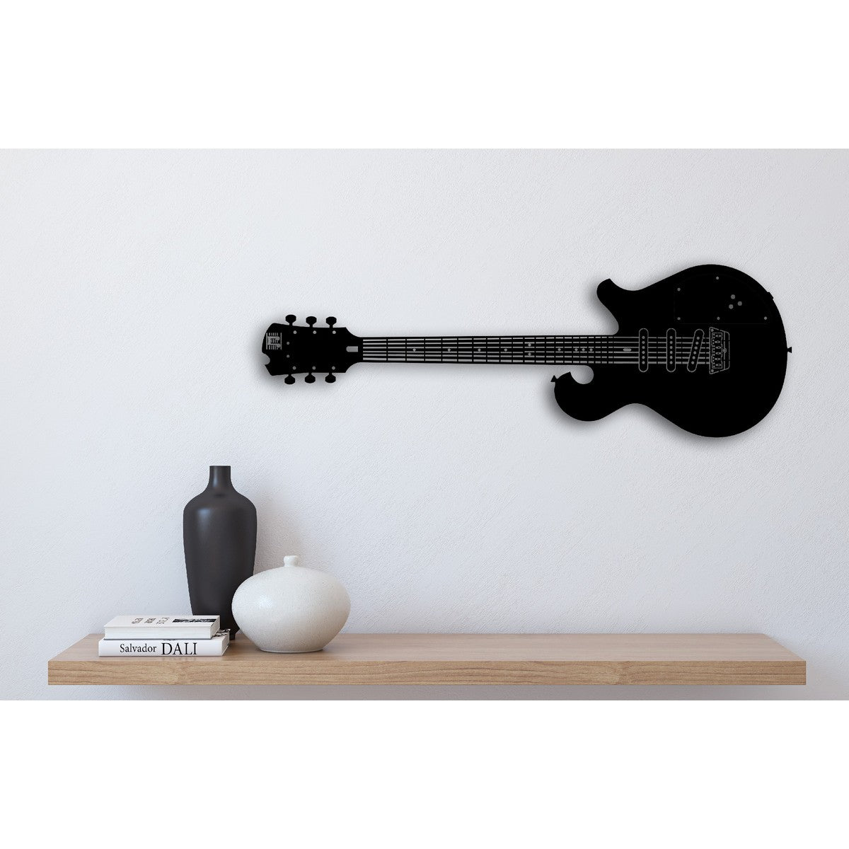 Decorazione in Metallo Chitarra 12, Nero, Metallo, 33x1,5x100 cm, EPIKASA