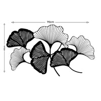 Decorazione in Metallo Ginkgo, Nero, Metallo, 70x1,5x40 cm, EPIKASA