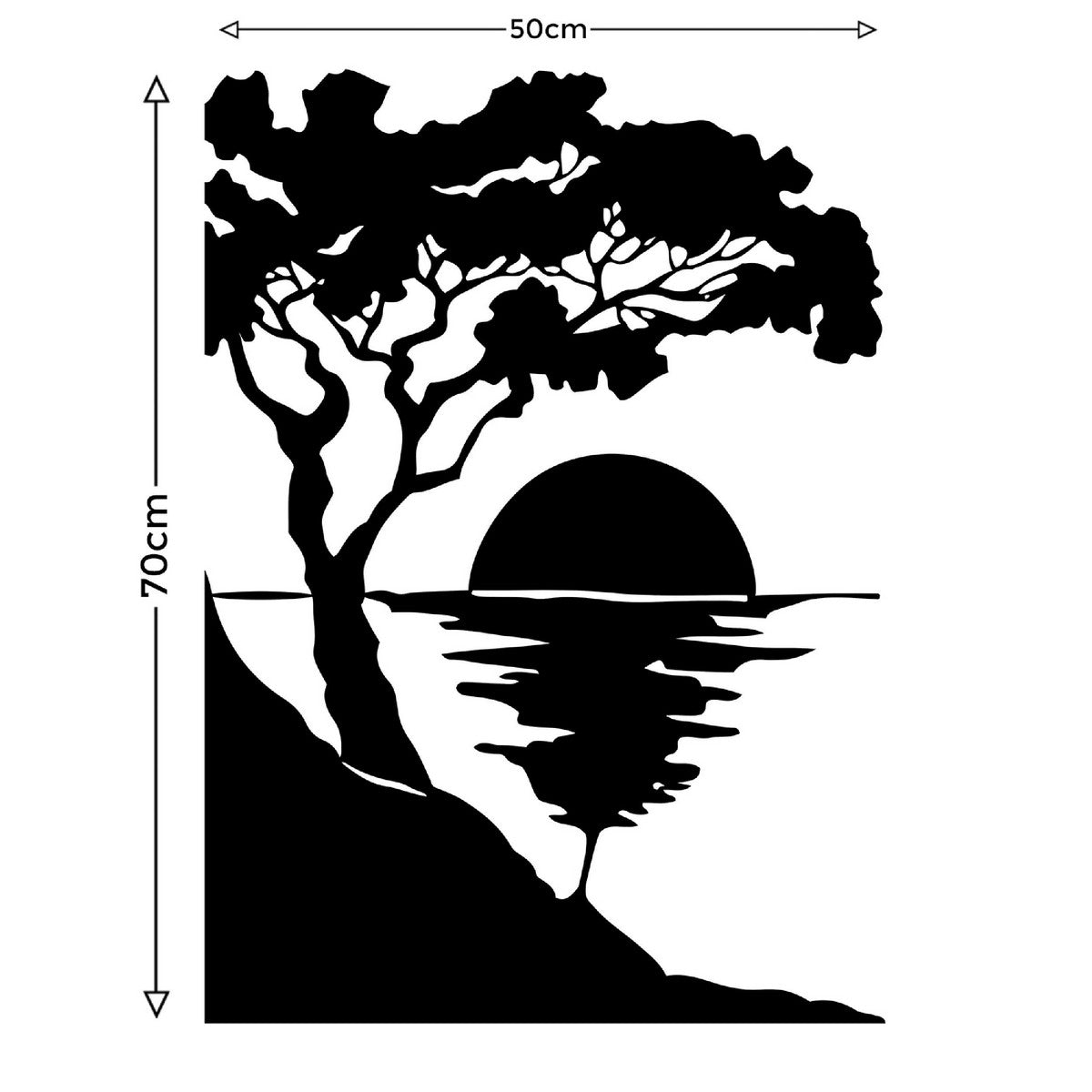 Decorazione in Metallo Tramonto 1, Nero, Metallo, 50x1,5x70 cm, EPIKASA