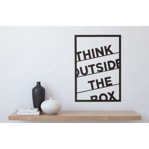 Decorazione in Metallo Think Outside the Box 2, Nero, Metallo, 50x1,5x70 cm, EPIKASA