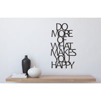 Decorazione in Metallo Makes you Happy 1, Nero, Metallo, 41x1,5x70 cm, EPIKASA