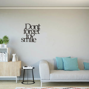 Decorazione in Metallo Don't Forget to Smile 1, Nero, Metallo, 70x1,5x67 cm, EPIKASA