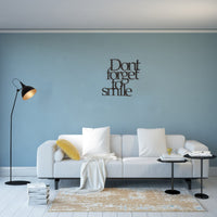 Decorazione in Metallo Don't Forget to Smile 1, Nero, Metallo, 70x1,5x67 cm, EPIKASA