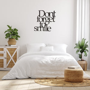 Decorazione in Metallo Don't Forget to Smile 1, Nero, Metallo, 70x1,5x67 cm, EPIKASA