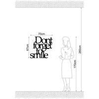 Decorazione in Metallo Don't Forget to Smile 1, Nero, Metallo, 70x1,5x67 cm, EPIKASA