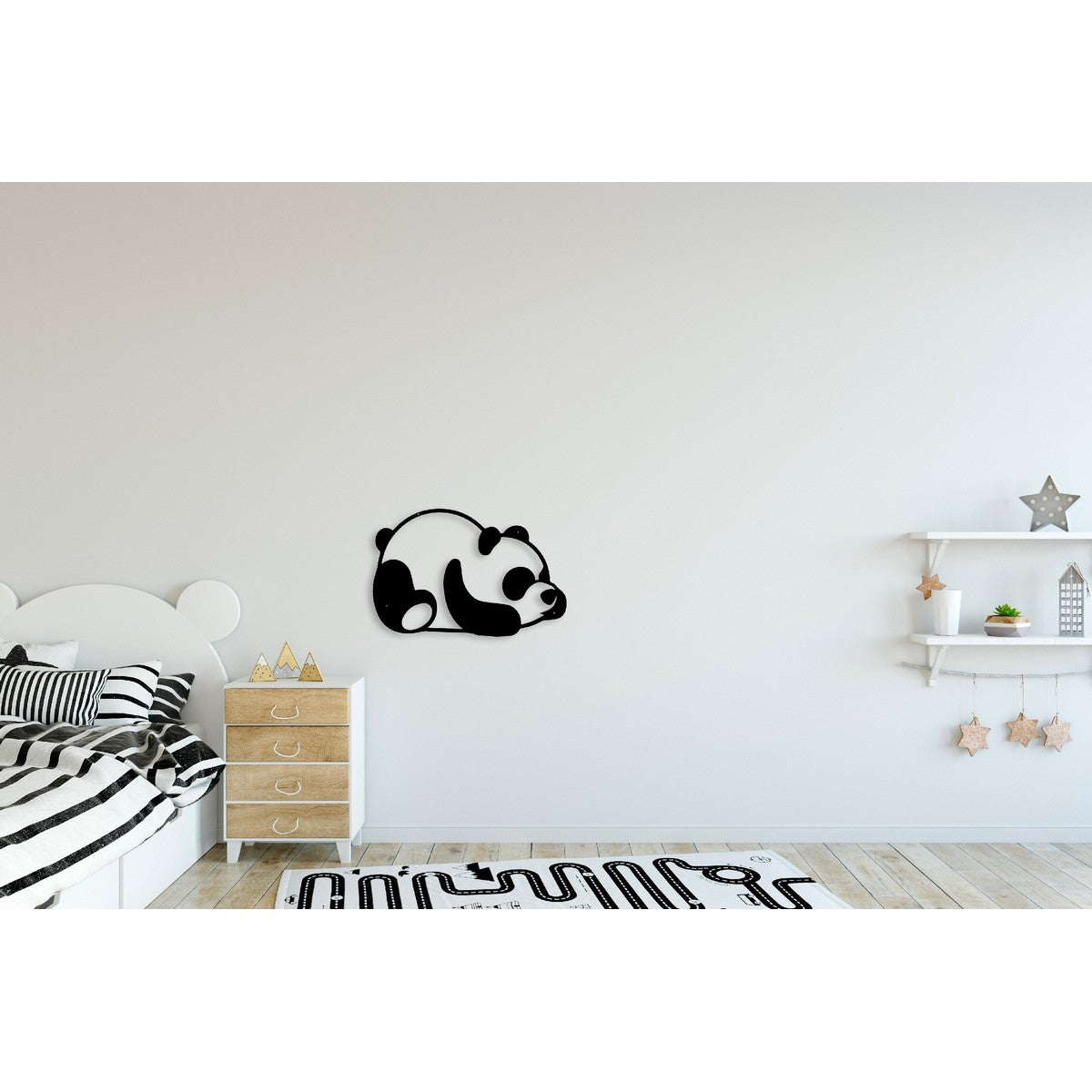 Decorazione in Metallo Panda 2, Nero, Metallo, 50x1,5x35 cm, EPIKASA