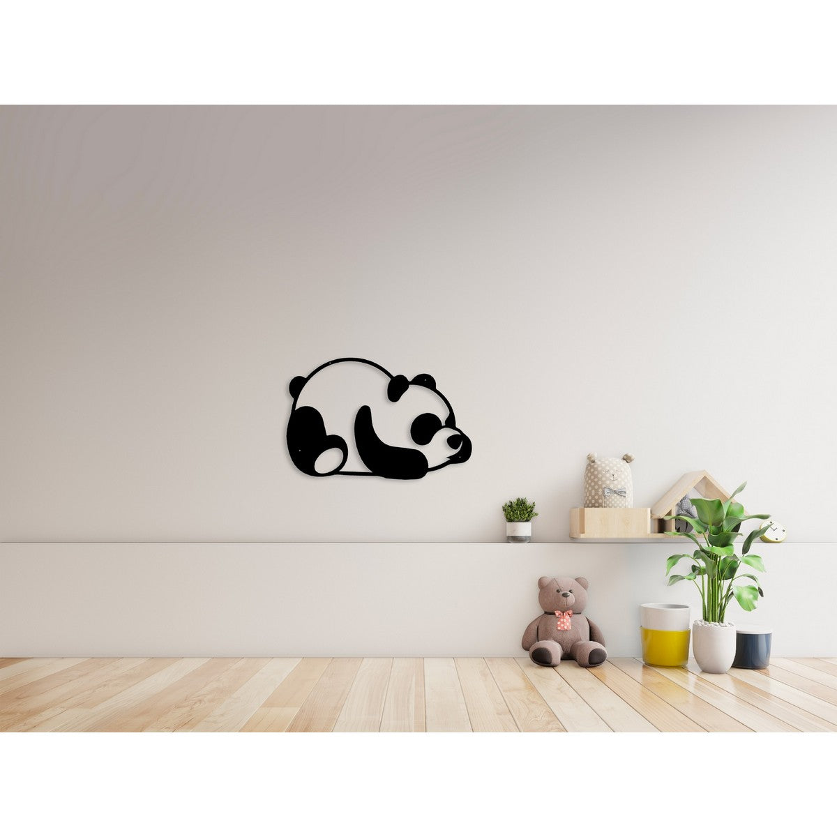 Decorazione in Metallo Panda 2, Nero, Metallo, 50x1,5x35 cm, EPIKASA