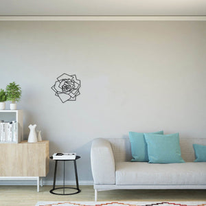 Decorazione in Metallo Rosa 1, Nero, Metallo, 40x1,5x40 cm, EPIKASA