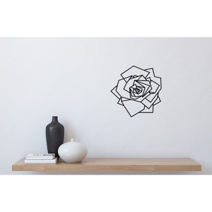 Decorazione in Metallo Rosa 1, Nero, Metallo, 40x1,5x40 cm, EPIKASA