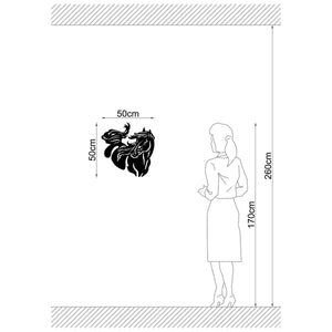 Decorazione in Metallo Cavallo 2, Nero, Metallo, 50x1,5x50 cm, EPIKASA