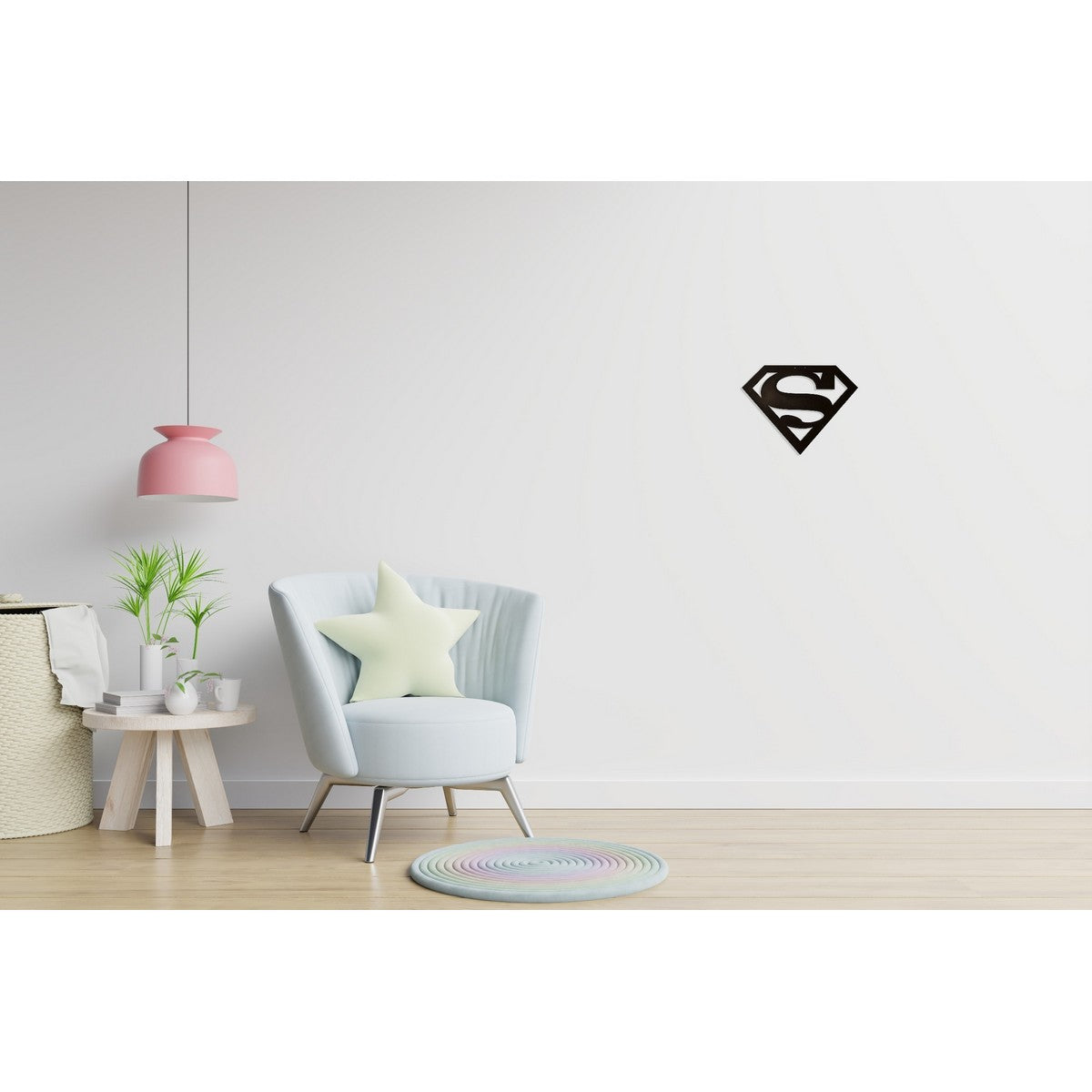 Decorazione in Metallo Superman, Nero, Metallo, 40x1,5x31 cm, EPIKASA