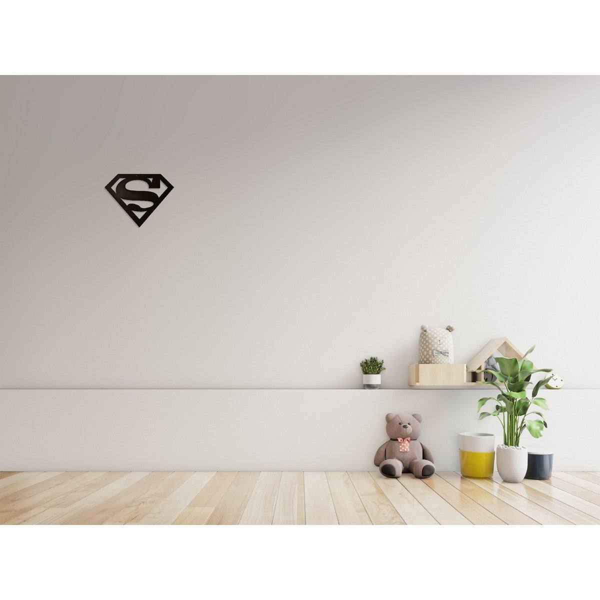 Decorazione in Metallo Superman, Nero, Metallo, 40x1,5x31 cm, EPIKASA