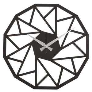 Orologio da Parete Geometrico 7, Nero, Metallo, 50x1,5x50 cm, EPIKASA