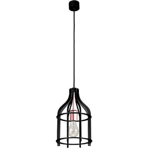 Lampada a Sospensione Riana, Nero, Metallo, 20,5x6x110 cm, EPIKASA