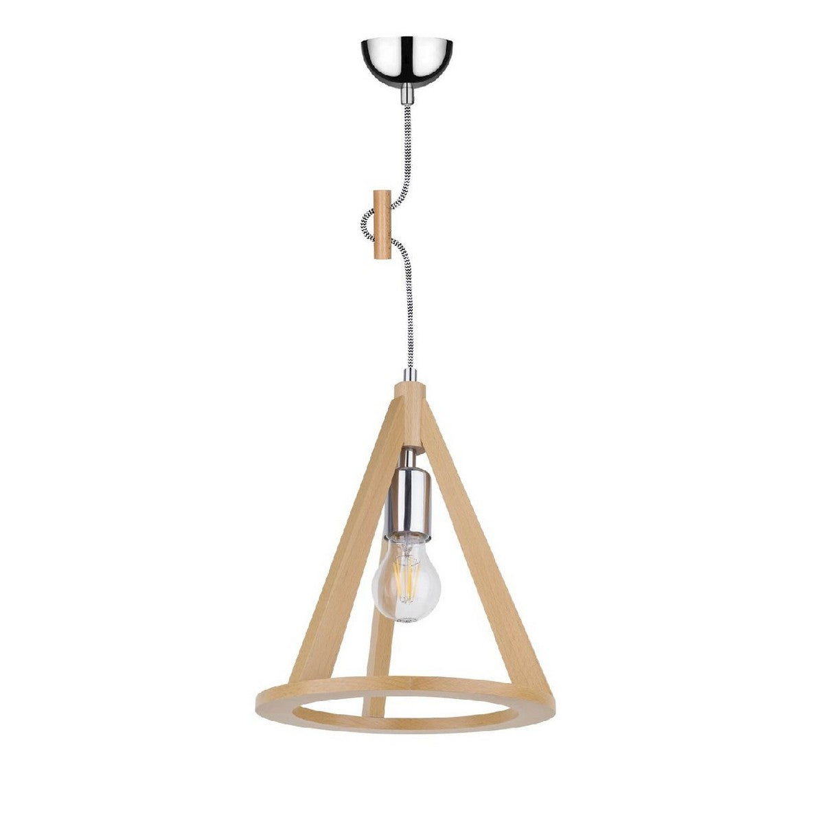 Lampada a Sospensione Konan, Multicolore, Legno, 25x25x100 cm, EPIKASA