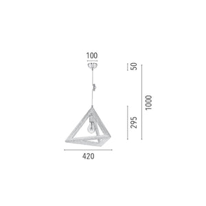 Lampada a Sospensione Trigonon, Marrone, Legno, 42x17x24 cm, EPIKASA