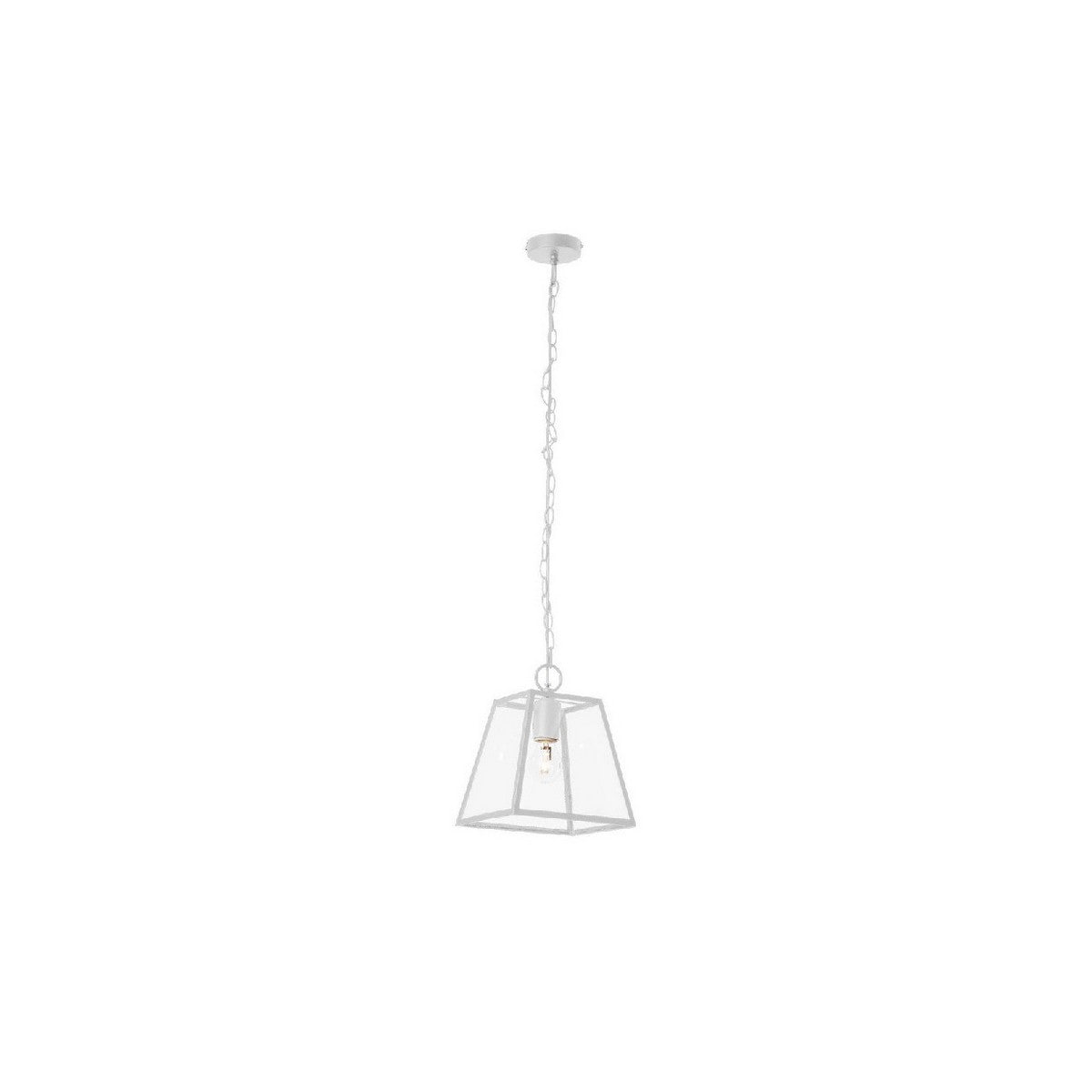 Lampada a Sospensione Amata, Bianco, Vetro, 27,5x27,5x110 cm, EPIKASA